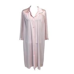 Vintage Vanity Fair House Coat Robe Dress size Large Peach Flowers Granny Core